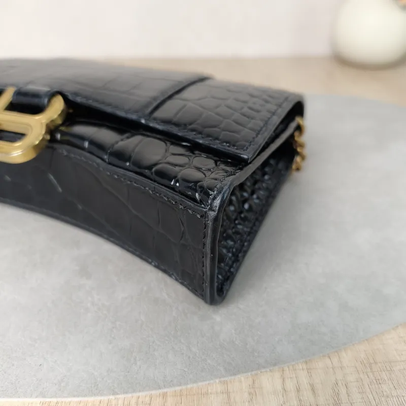 BALENCIAGA Crossbody Bag Hourglass Hourglass Bag woc Black CC alfskinmini19.5 × 5 × 12 cm — detail view 8 of 11