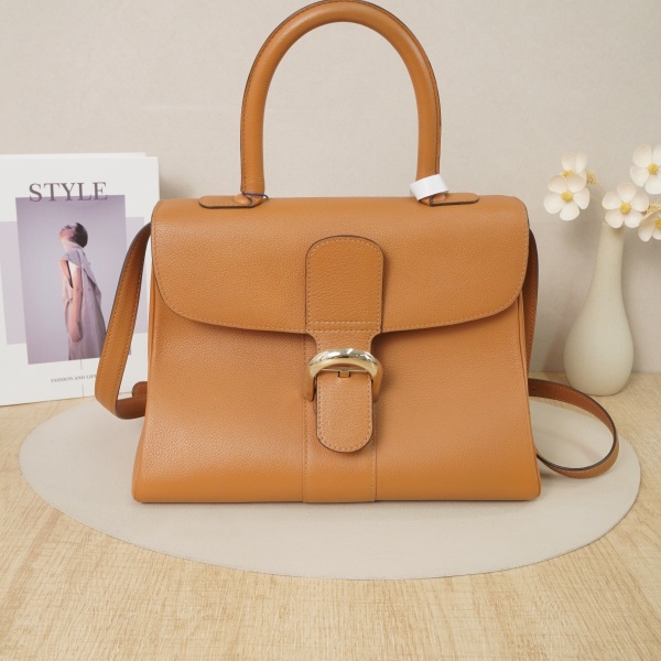 DELVAUX Brillant Medium Brown Calfskin · Dust Bag Shoulder Strap · 29 × 15 × 22 cm