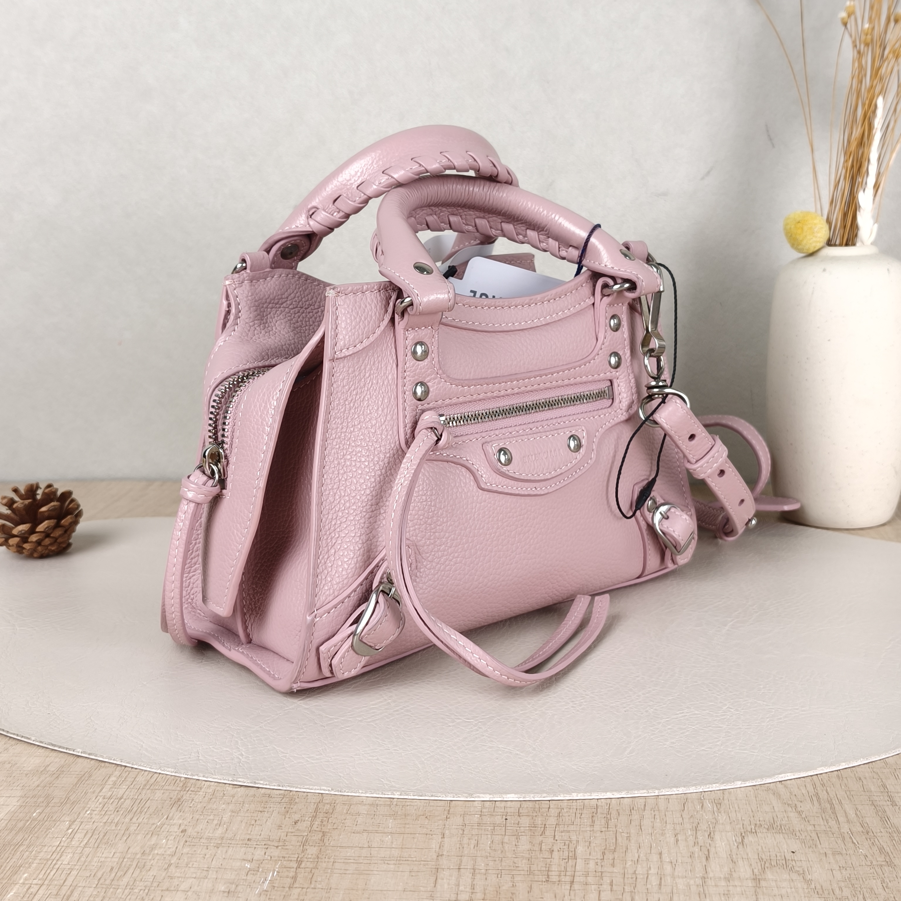 BALENCIAGA Crossbody Bagneo cagole Pink Lambskin Small22 × 9 × 14 cm — cover view 4 of 6