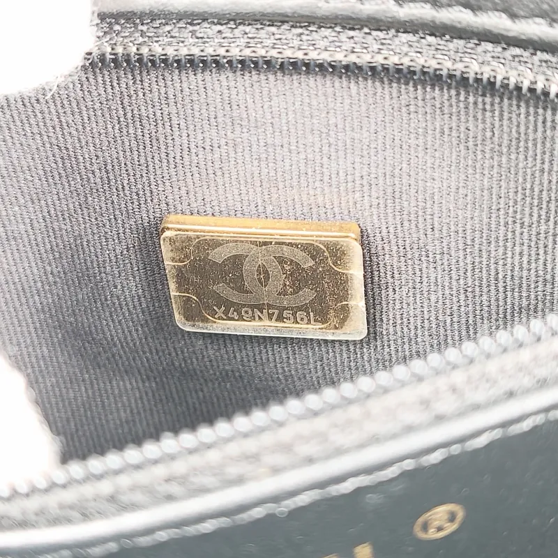 Chanel Shoulder Bag Kelly Black Waxed Leather Small 19 × 7 × 13 cm — detail view 4 of 12