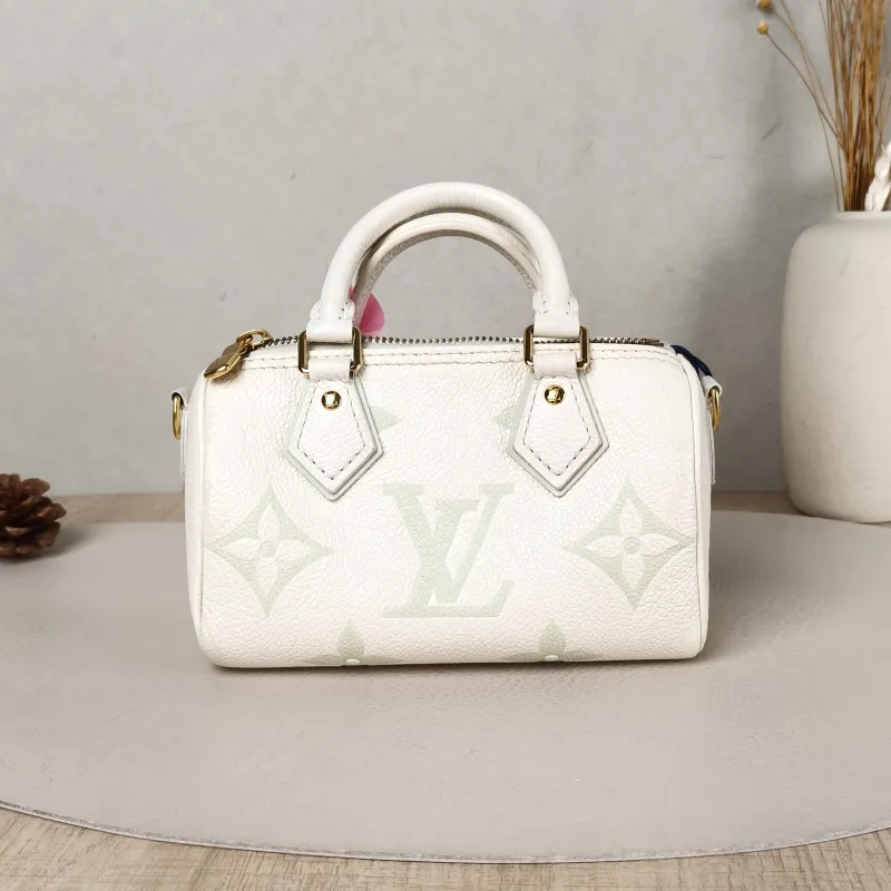 Louis Vuitton Crossbody Bag Speedy Nano White · Green Monogram Empreinte Embossed Calfskin nano 16 × 7.5 × 10 cm — cover view 4 of 5