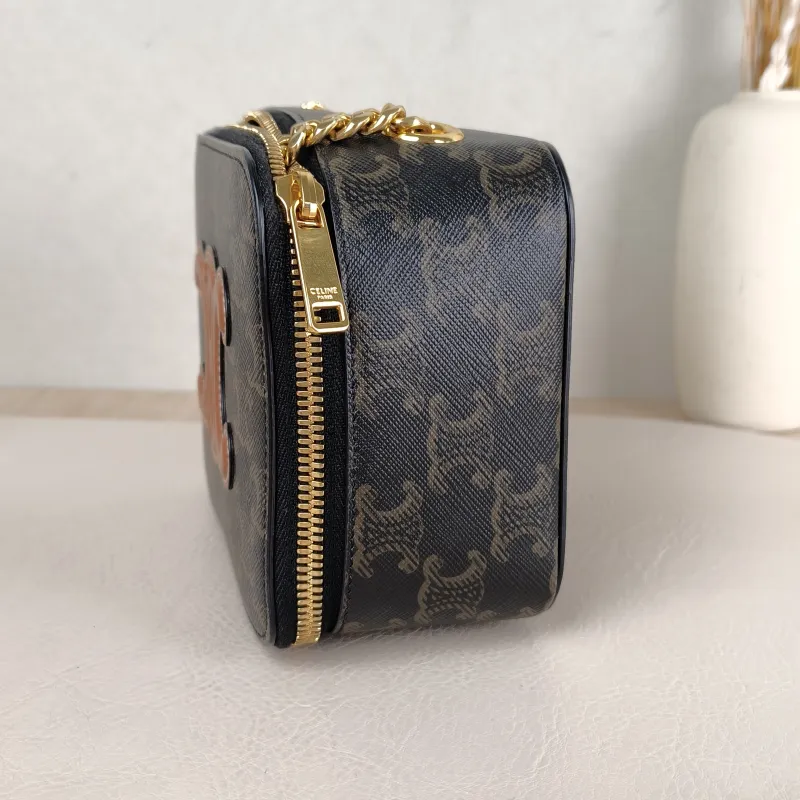 CELINE Crossbody Bag Box Triomphe Box Bag Monogram PVC Mini 16 × 7 × 12 cm — detail view 1 of 11