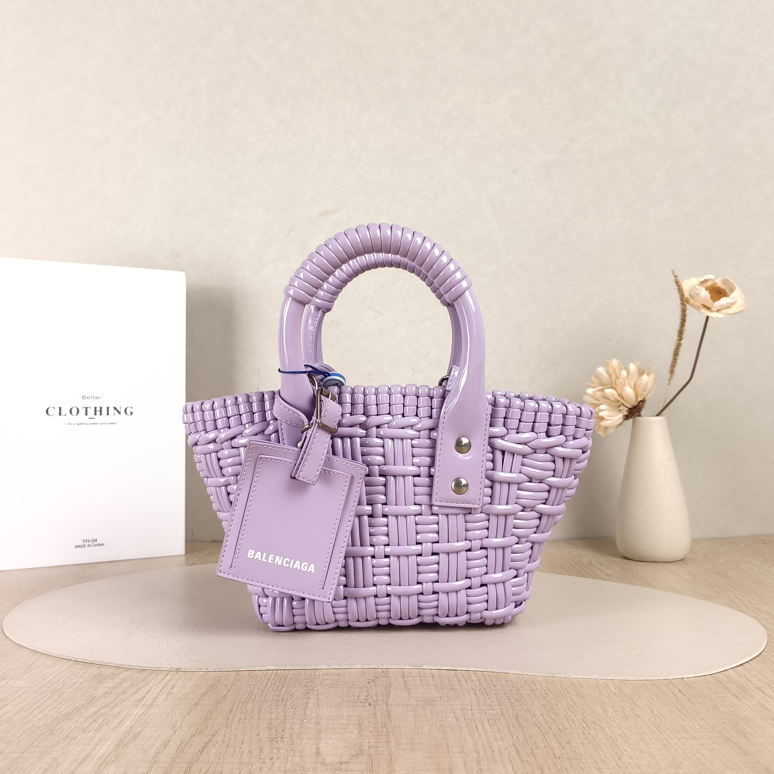 BALENCIAGA Top Handle Bag Bistro Basket PVCXXS28 × 6 × 14 cm