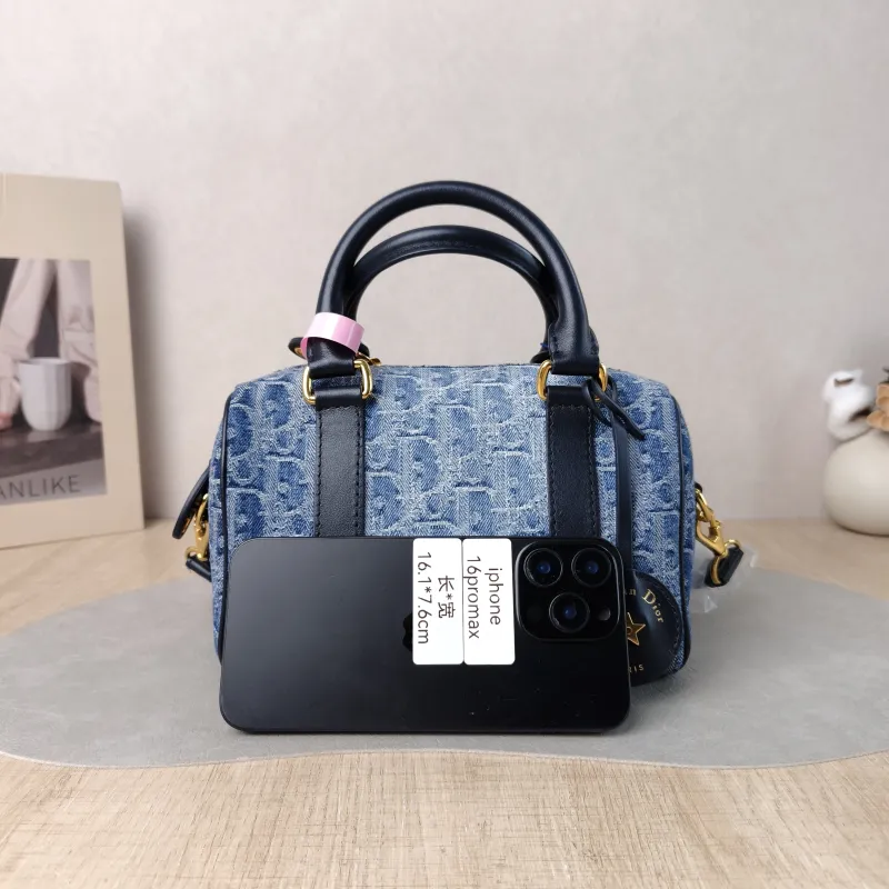 DIOR Crossbody Bag Groove 20 Top Handle Bag Blue Small 20.5 × 12 × 13.5 cm — cover view 4 of 6