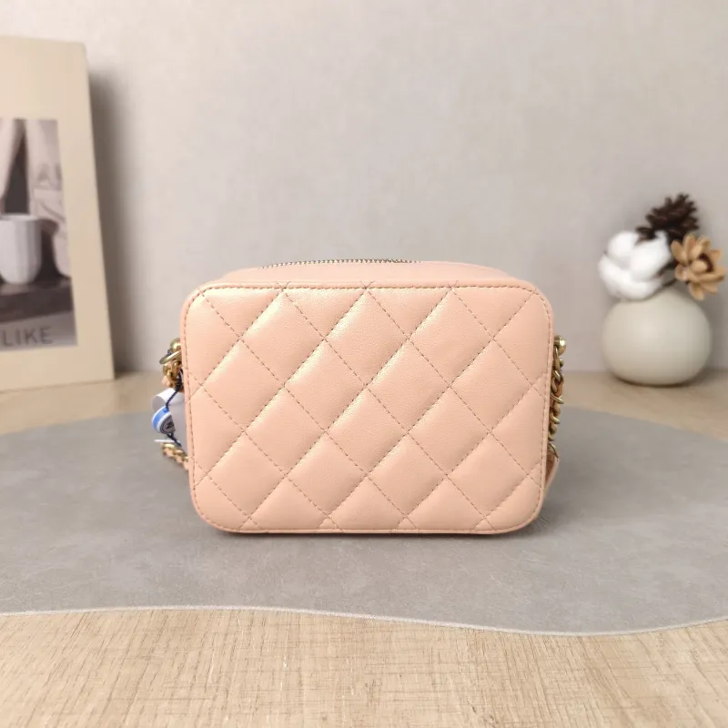 Chanel Crossbody Bag Camera Bag Pink Lambskin One Size 14.5 × 6 × 10.5 cm 31 — cover view 2 of 5