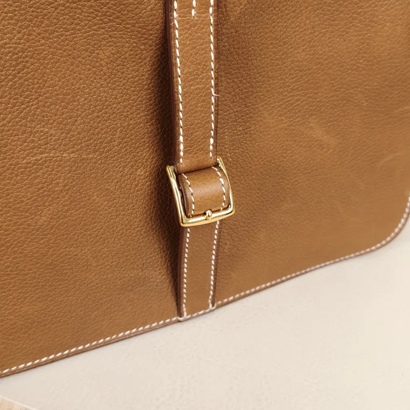 Hermès Shoulder Bag Halzan 25 Brown Saddle Leather Small25 × 8 × 17 cm — detail view 8 of 9