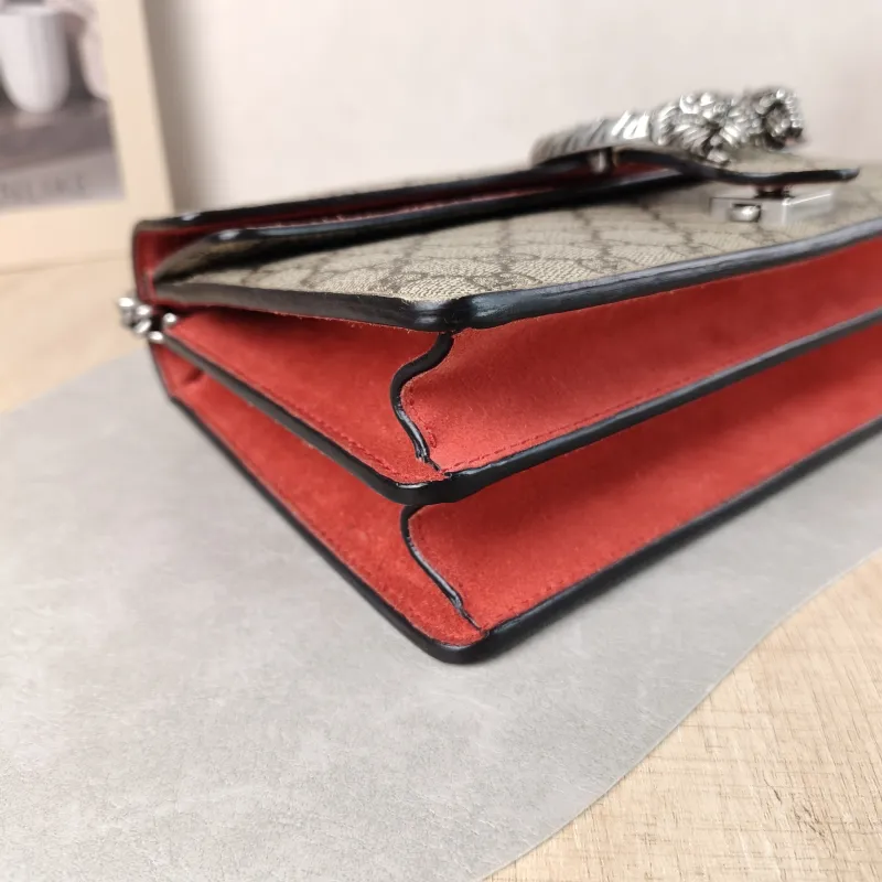 GUCCI Crossbody Bag Dionysus Red PVC Medium 28 × 9 × 17 cm — detail view 4 of 13