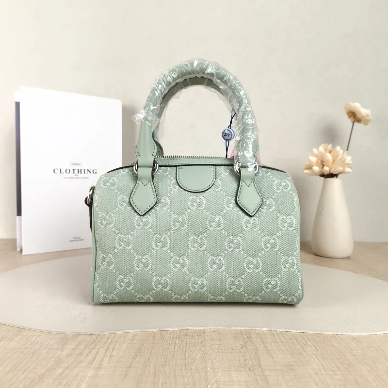 GUCCI Top Handle Bag Ophidia Green Canvas One Size 21 × 11 × 13 cm — cover view 3 of 5