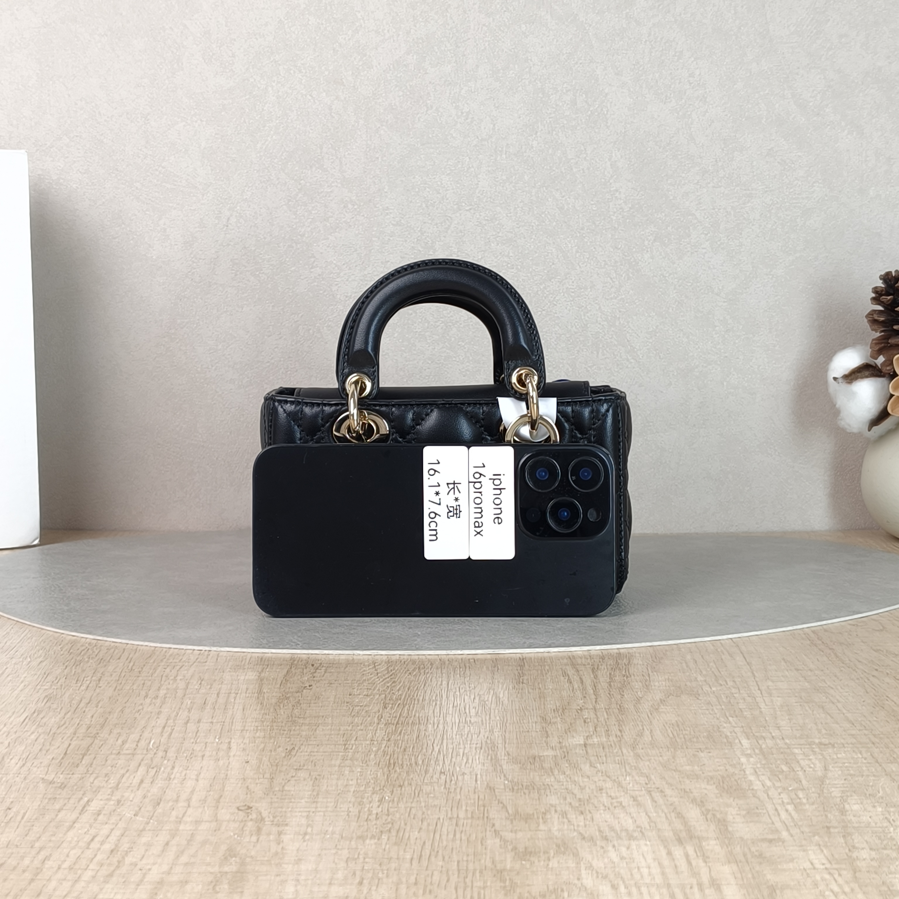 DIOR Crossbody Bag Lady D-Joy Black Lambskin Mini16 × 5 × 9 cm — cover view 4 of 5