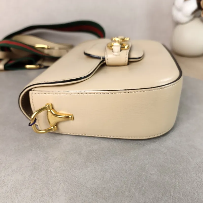 GUCCI Crossbody Bag Horsebit 1955 Horsebit Small Beige Calfskin Small 20.5 × 5 × 14.5 cm — detail view 3 of 13