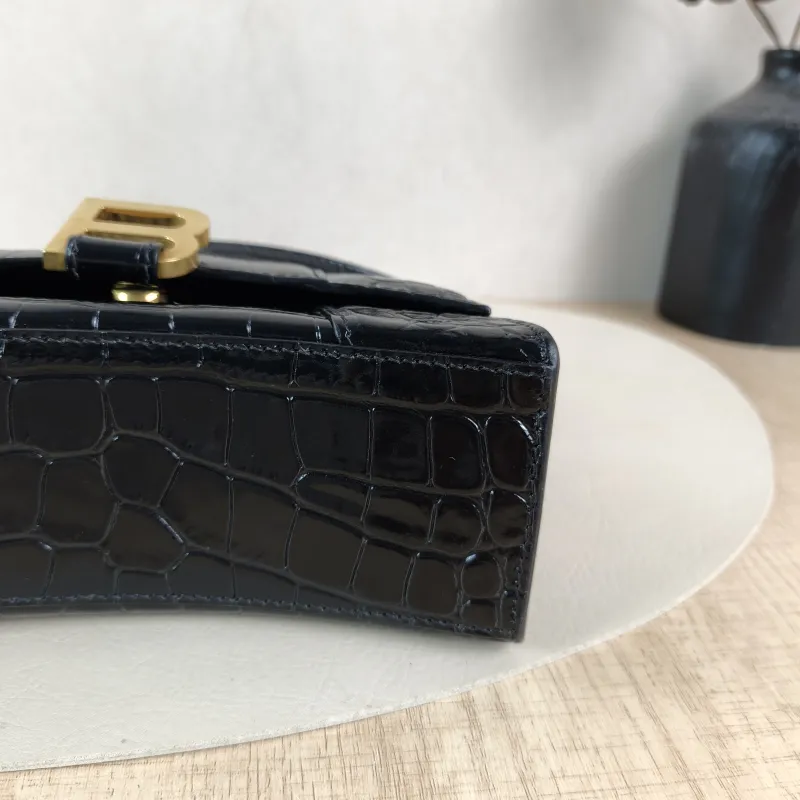 BALENCIAGA Crossbody Bag Hourglass Hourglass Bag Black CC alfskin Mini 19 × 8 × 13 cm — detail view 7 of 13