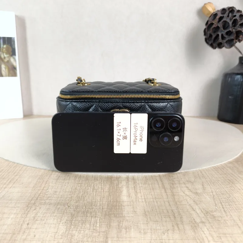 Chanel Crossbody Bag Edition Black with Gold-Tone Hardware Grained Calfskin One Size 16 × 8 × 9.5 cm — cover view 2 of 5