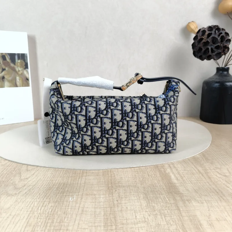 DIOR Top Handle Bag Travel Nomad Blue Canvas Medium 22 × 9.5 × 13 cm — cover view 3 of 5