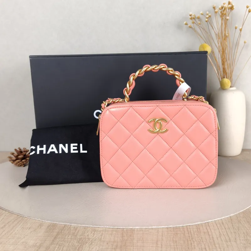 Chanel Crossbody Bag Box Crossbody Bag Pink Lambskin One Size 17 × 7 × 12.5 cm — cover view 2 of 6