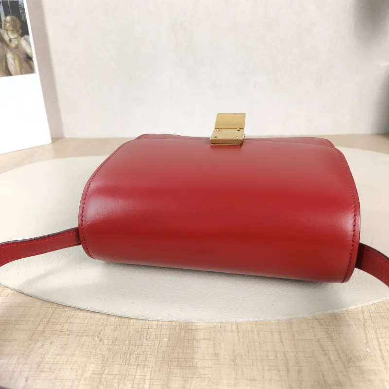 CELINE Crossbody Bag Classic Box Red Calfskin Mini 16 × 7 × 13 cm Conditioned — detail view 7 of 11
