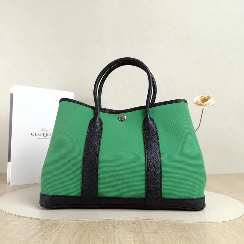 Hermès Top Handle Bag Garden Party 30 30 Canvas Medium30 × 13 × 21 cm