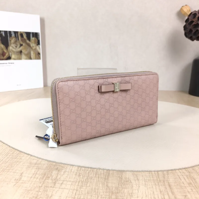 GUCCI Wallet Wallet Pink Calfskin One Size19 × 2.5 × 10 cm — cover view 4 of 5