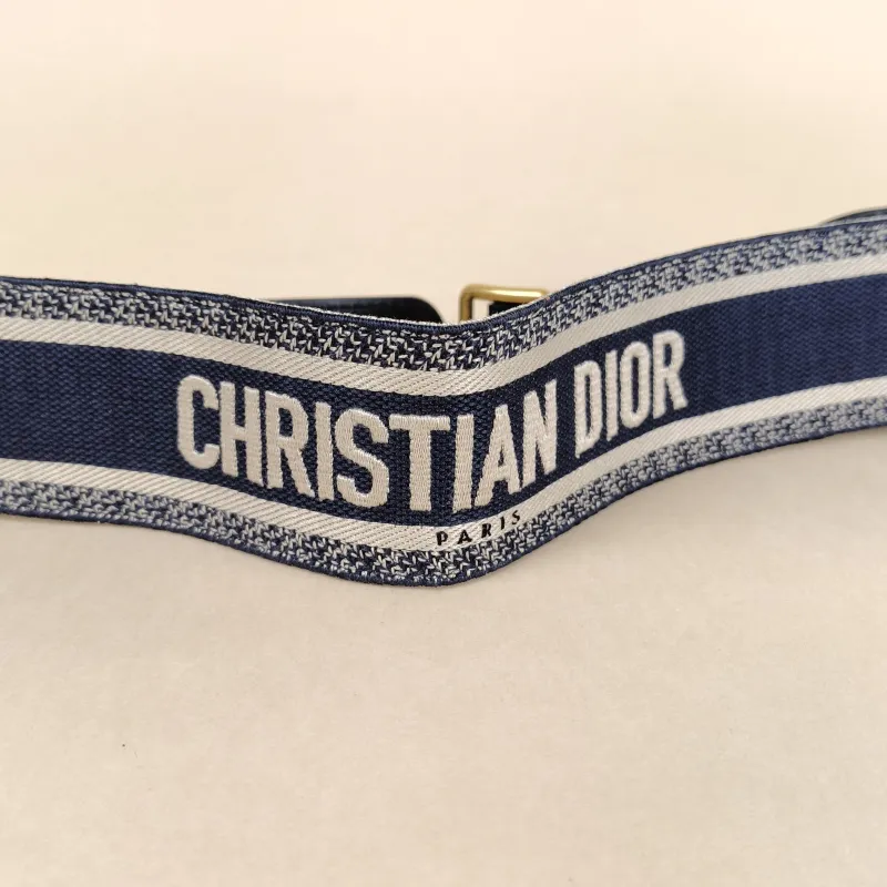 DIOR Shoulder Strap Shoulder Strap Blue Canvas One Size — cover view 5 of 8