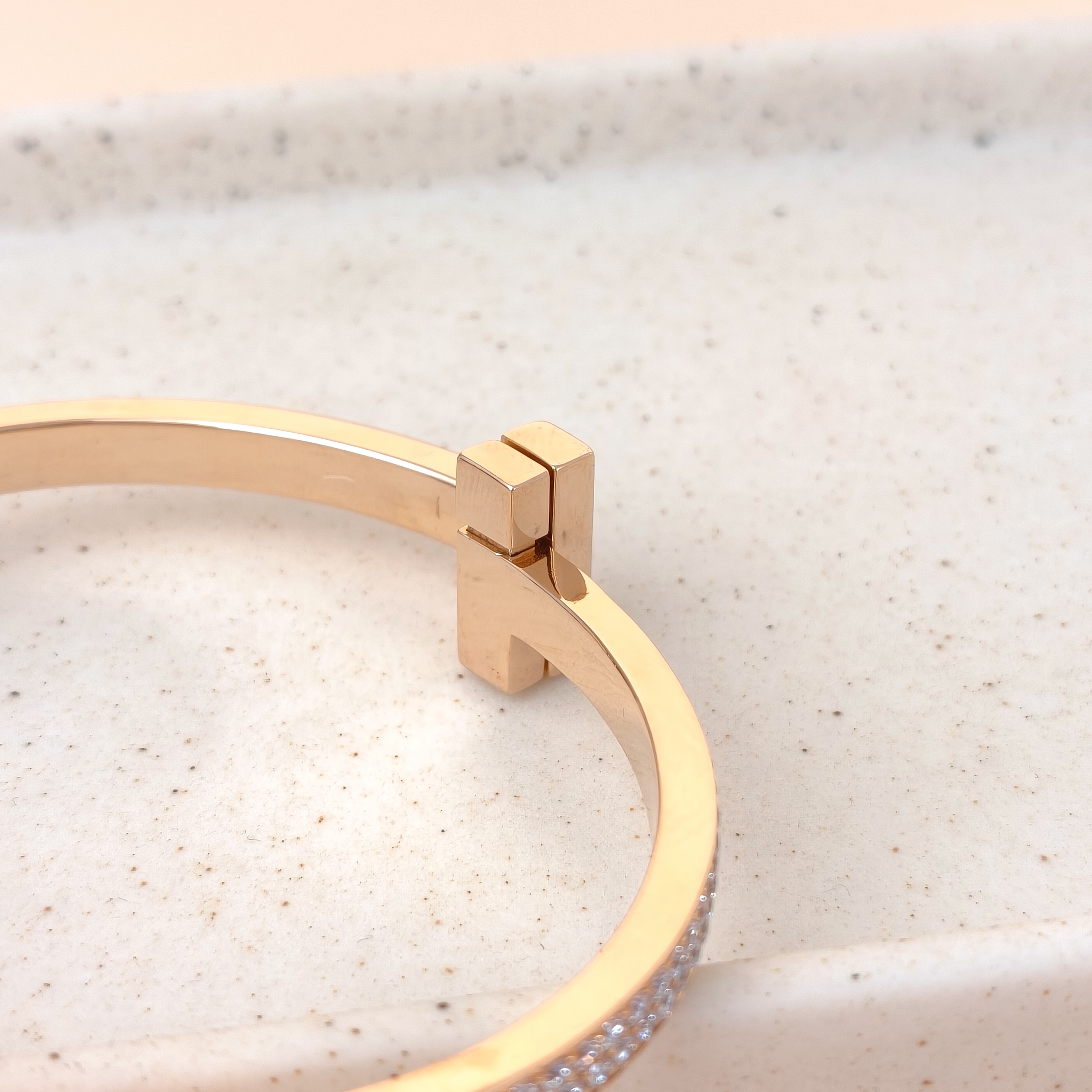 Tiffany&Co. Bangle T Collection T1 Bangle Rose Gold Rose Gold Diamond18KR ose Gold One Size18cm — cover view 7 of 8